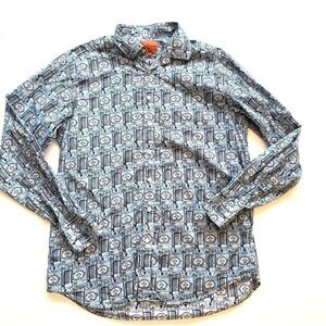 SIMON carter London blue sundial button down 16.5 42